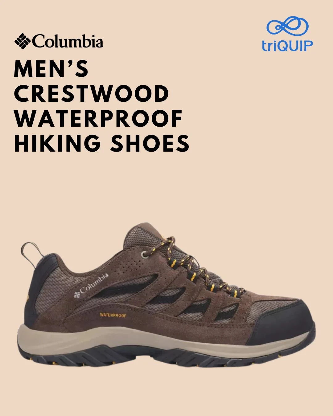 COLUMBIA Crestwood Waterproof Men's Hiking Shoes Mud/Squash