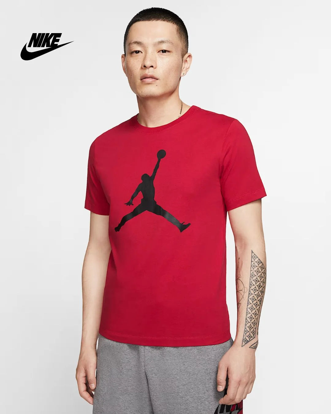 NIKE Jordan Jumpman Men's T-Shirt Gym Red/Black/Black