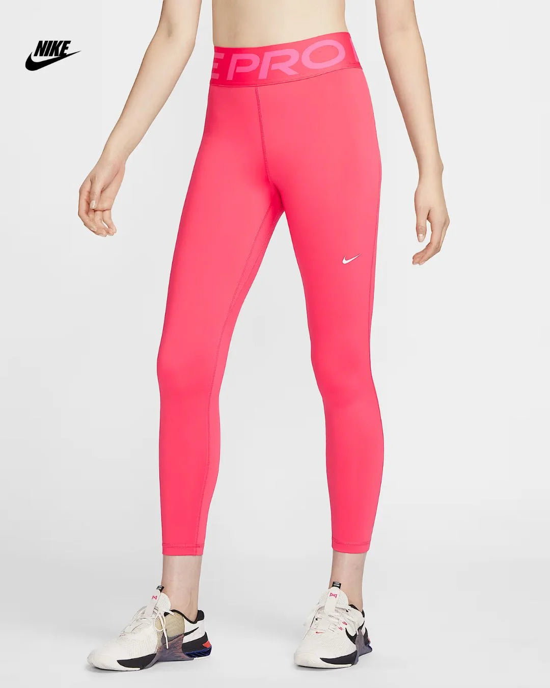 NIKE Pro Sculpt Women's High-Waisted Full-Length Leggings- Aster Pink/White  S