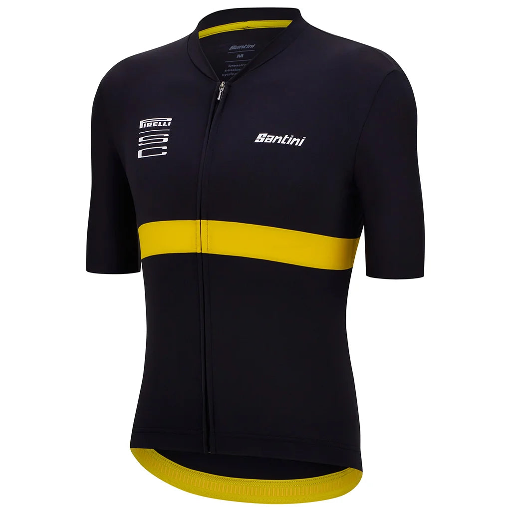 Santini Pirelli Men Cycling Jersey Black on triQUIP Sports