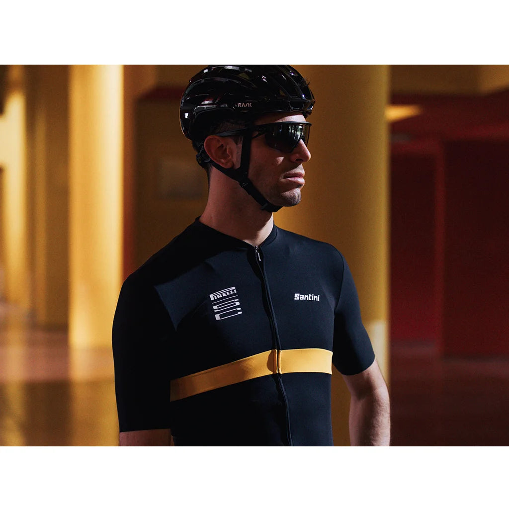 Santini Pirelli Men Cycling Jersey Black on triQUIP Sports