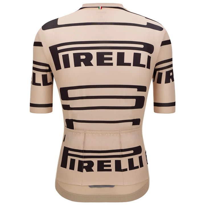 Santini Pirelli Unisex cycling jersey Beige for triQUIP Sports