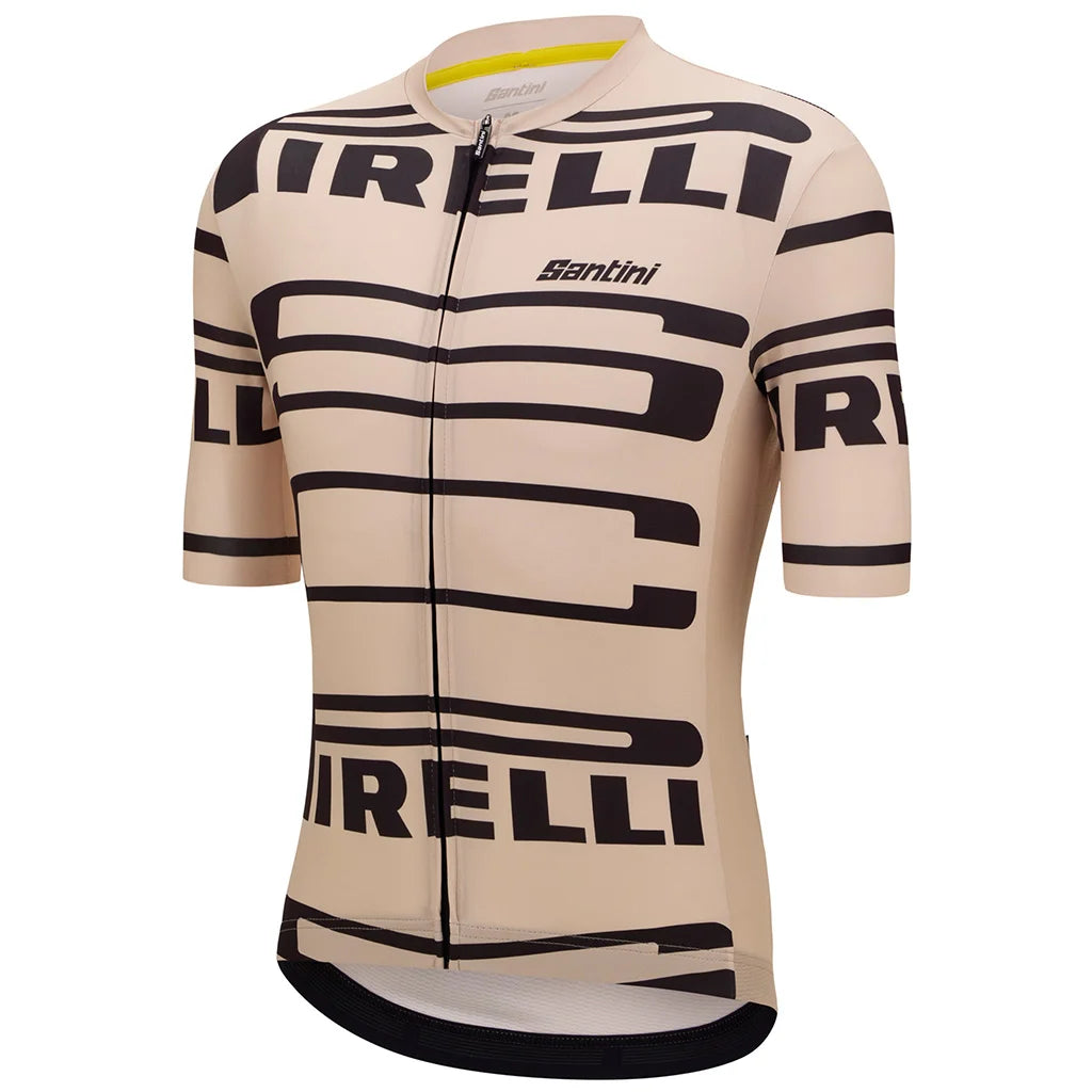 Santini Pirelli Unisex cycling jersey Beige for triQUIP Sports