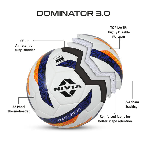 Nivia Dominator 3.0 Football on triQUIP Sports