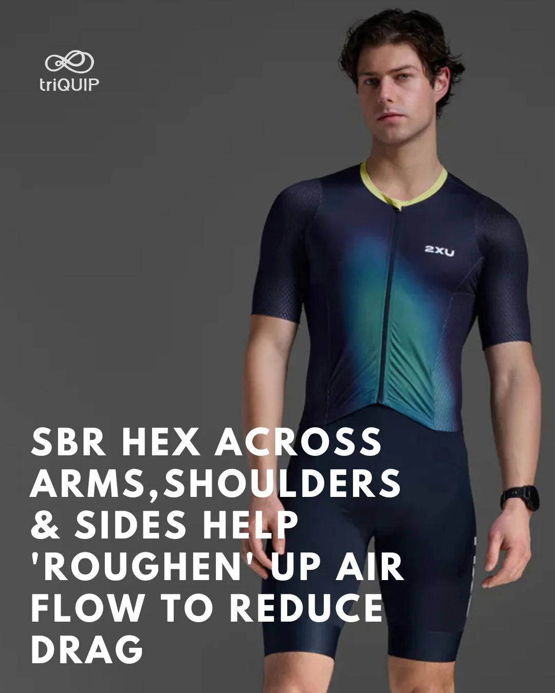 2XU Aero Hex Sleeved Men Trisuit on triQUIP Sports