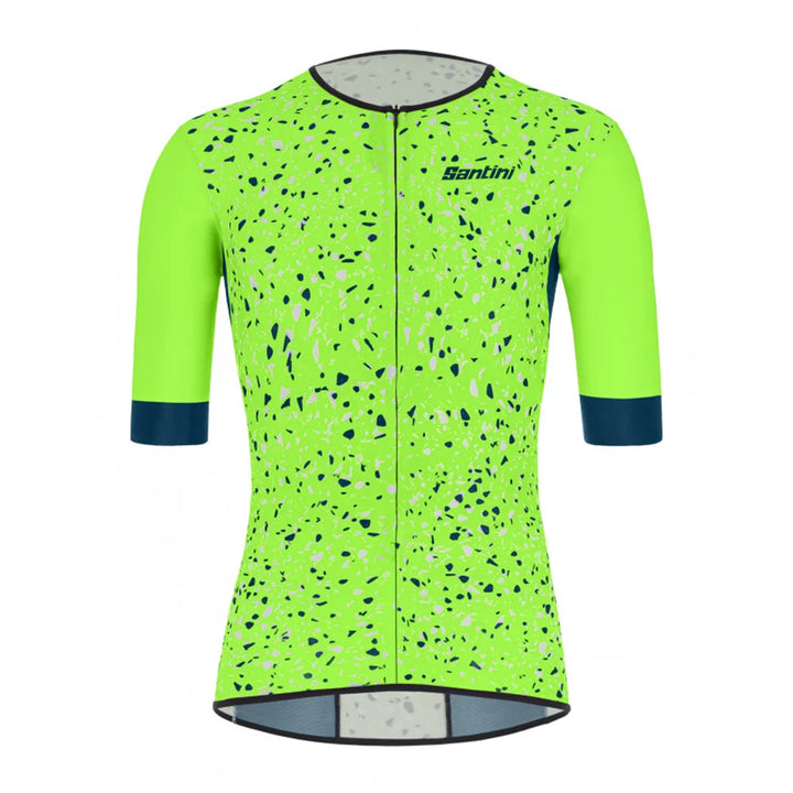 SANTINI Sleek Pietra Men's Triathlon Aero Florescent Green Jersey