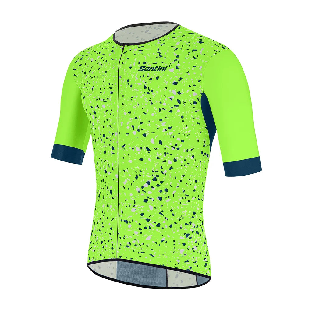 SANTINI Sleek Pietra Men's Triathlon Aero Florescent Green Jersey