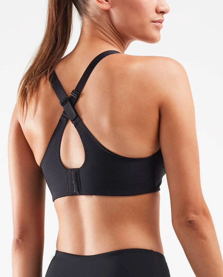 2XU Perform Perforated Sports Bra - Black / Black