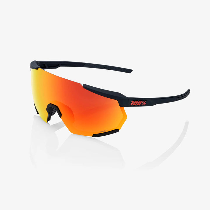 100 PERCENT Racetrap 3.0 Sunglasses - Soft Tact Black - Hiper Red Multilayer Mirror Lens