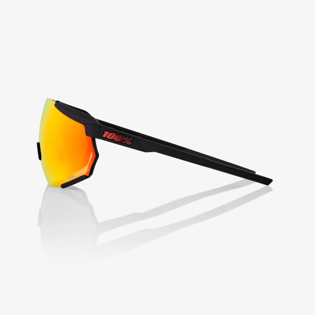 100 PERCENT Racetrap 3.0 Sunglasses - Soft Tact Black - Hiper Red Multilayer Mirror Lens