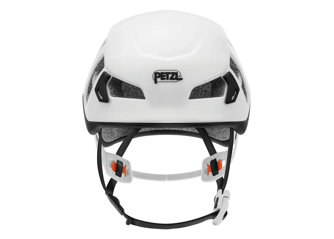 PETZL Meteor Lightweight Climbing & Mountaineering Helmet - White/Red on triQUIP Sports