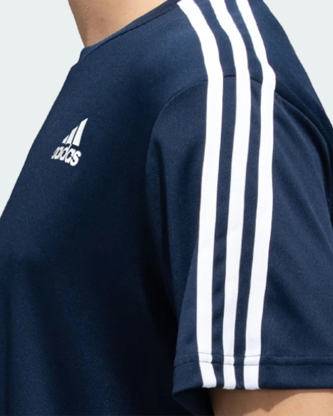 ADIDAS sporty men round neck 3-stripes tee on triQUIP sports