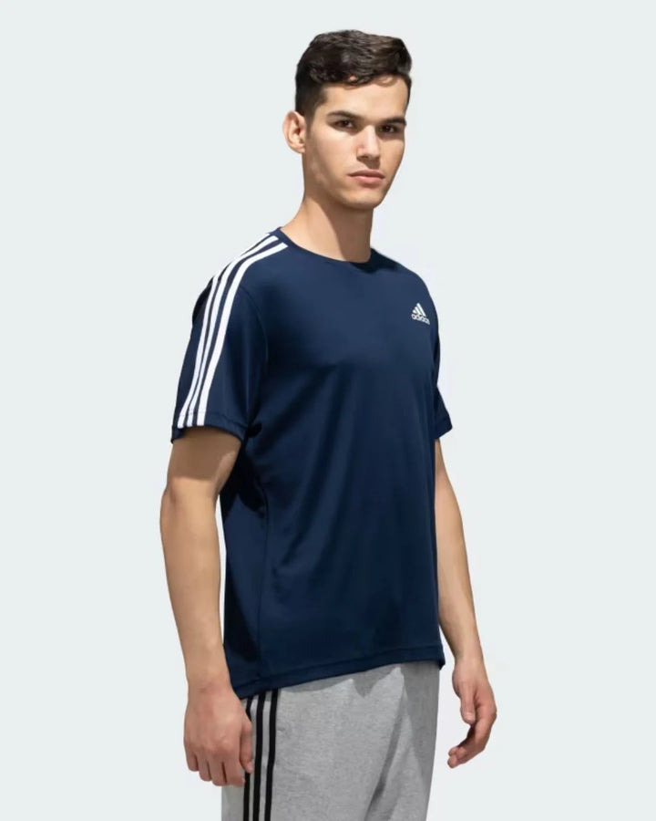 ADIDAS sporty men round neck 3-stripes tee on triQUIP sports