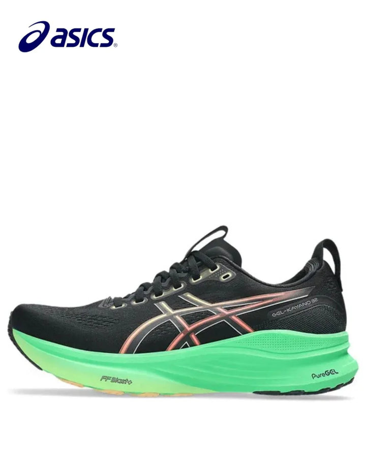 ASICS Gel Kayano 32 Men Running Shoes - Black/Vital Green