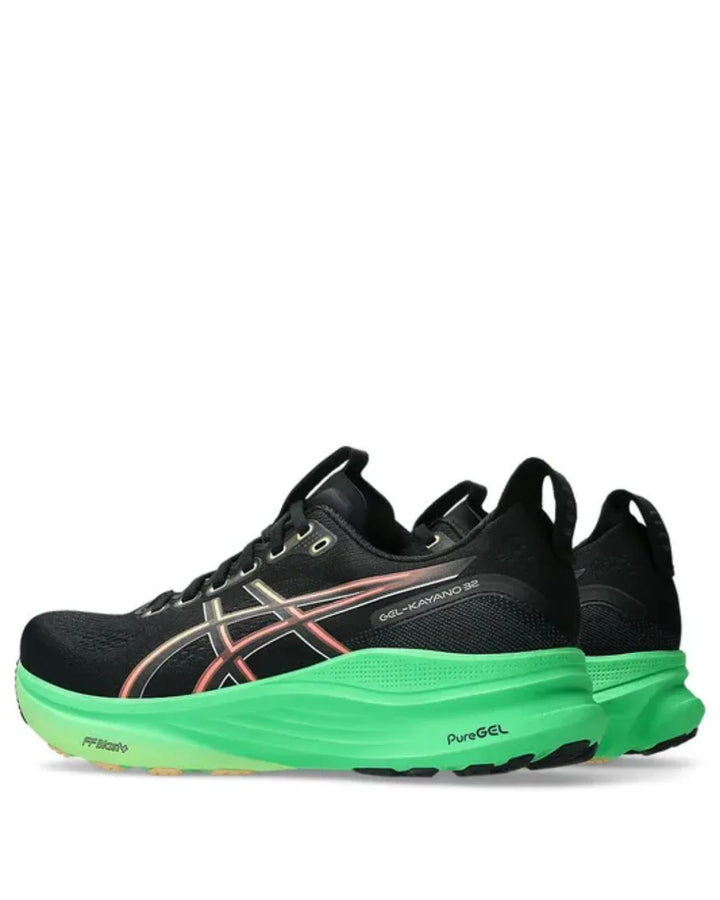 ASICS Gel Kayano 32 Men Running Shoes - Black/Vital Green
