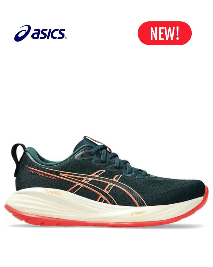 ASICS Gel Cumulus 27 Men Running Shoes - Saxon Green/Coral Reef