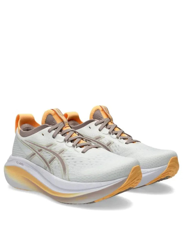 ASICS Gel Nimbus 27 Women Running Shoes - White/Fawn