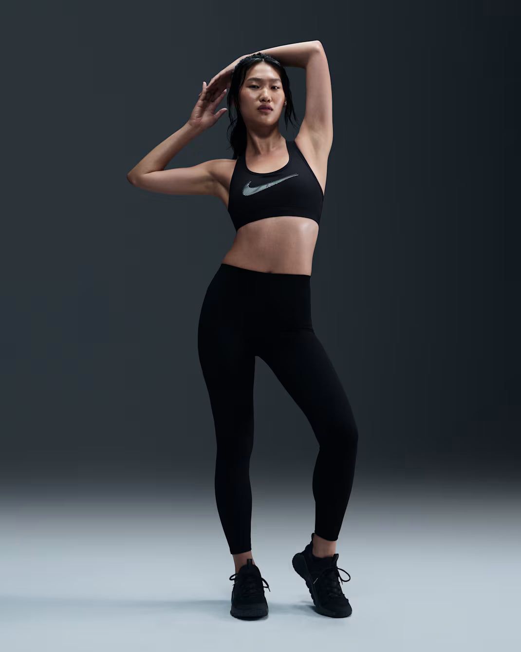 NIKE One Seamless Front High-Waisted Full-Length Women's Leggings - Black/Black