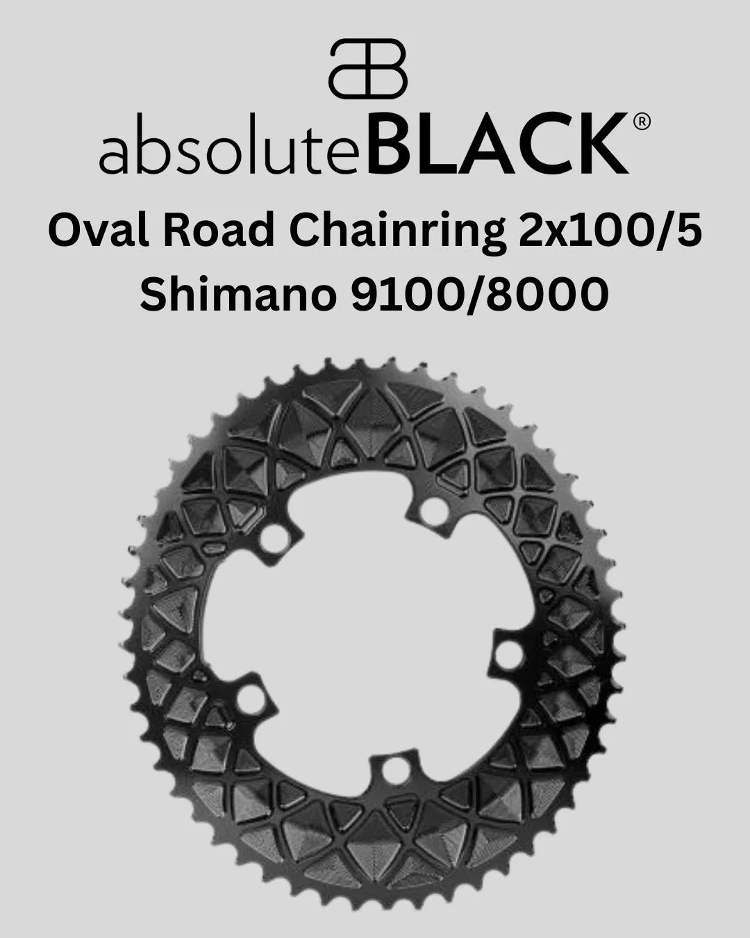 ABSOLUTE BLACK Oval Road Chain Ring 2X 110/5 Shimano on triQUIP Sports