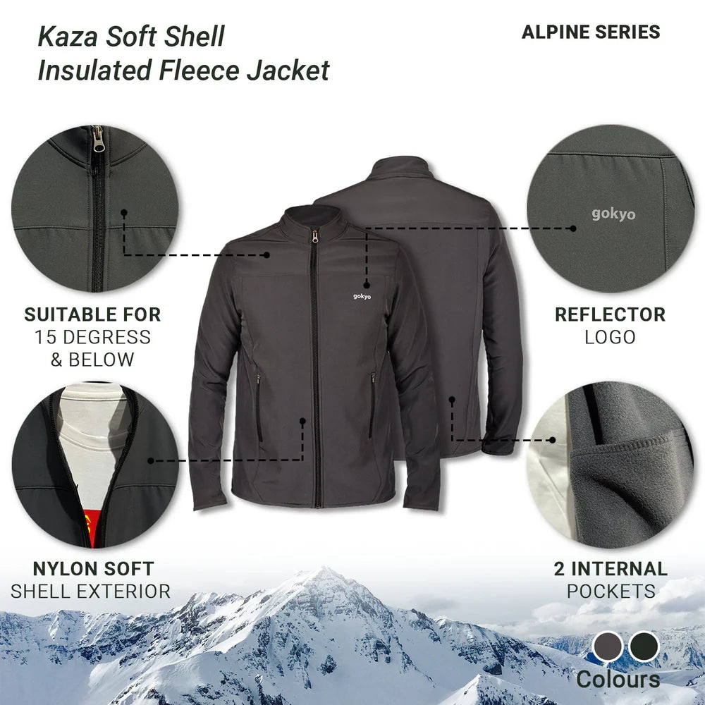 Gokyo Kaza Soft Shell Insulated Fleece jacket on triQUIP Sports