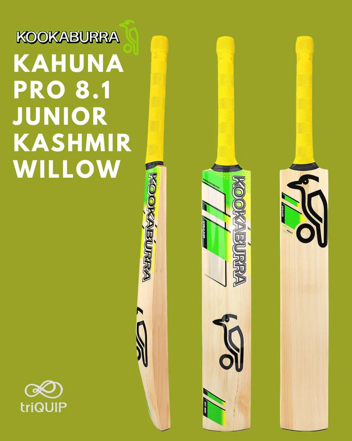 KOOKABURRA Kahuna Pro 8.1 Junior Kashmir Willow Cricket Bat on triQUIP Sports