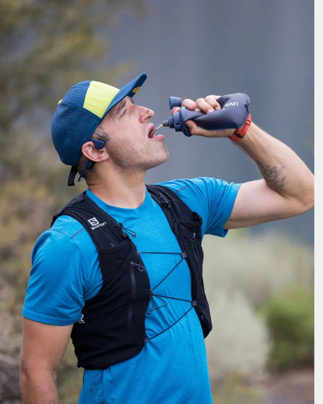 LIFESTRAW Peak Series Collapsible Squeeze 650ml Bottle With Filter on triQUIP Sports