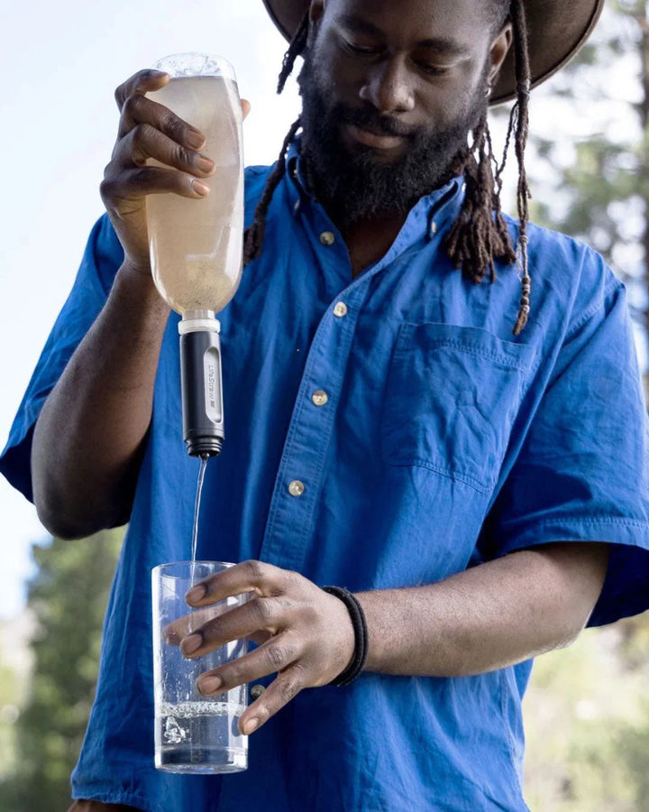 LIFESTRAW Peak Series Collapsible Squeeze 650ml Bottle With Filter on triQUIP Sports