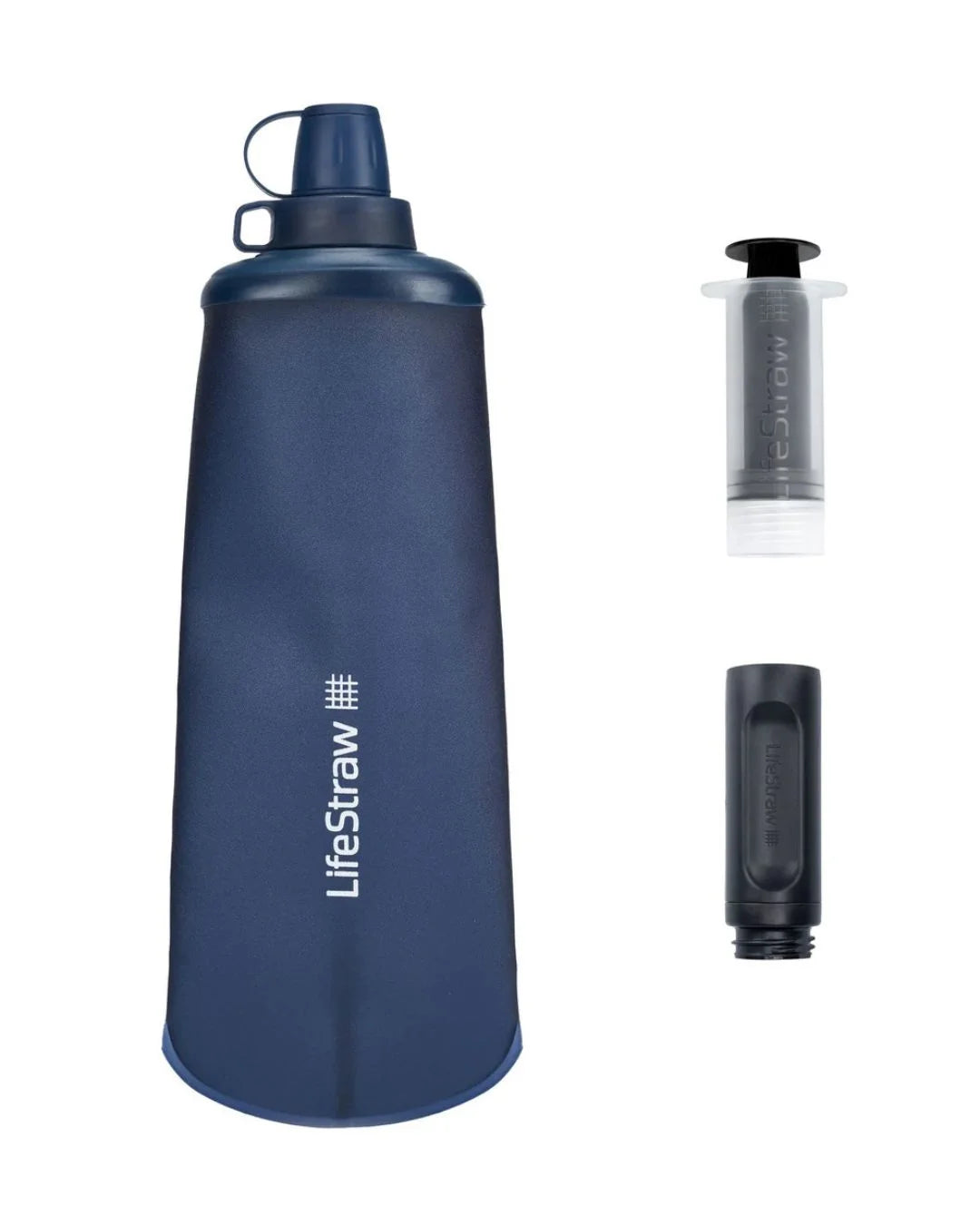 LIFESTRAW Peak Series Collapsible Squeeze 650ml Bottle With Filter on triQUIP Sports