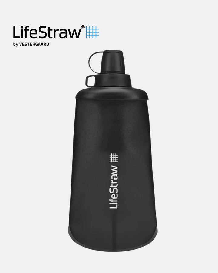 LIFESTRAW Peak Series Collapsible Squeeze 650ml Bottle With Filter - Dark Mountain Grey