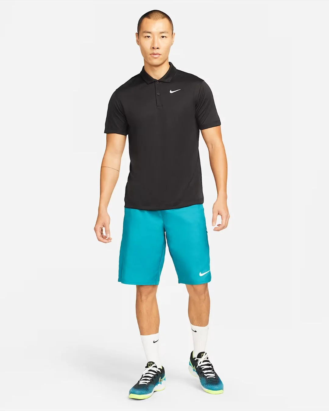 NIKE Court Dri-Fit Men's Tennis Polo - Black/White on triQUIP Sports
