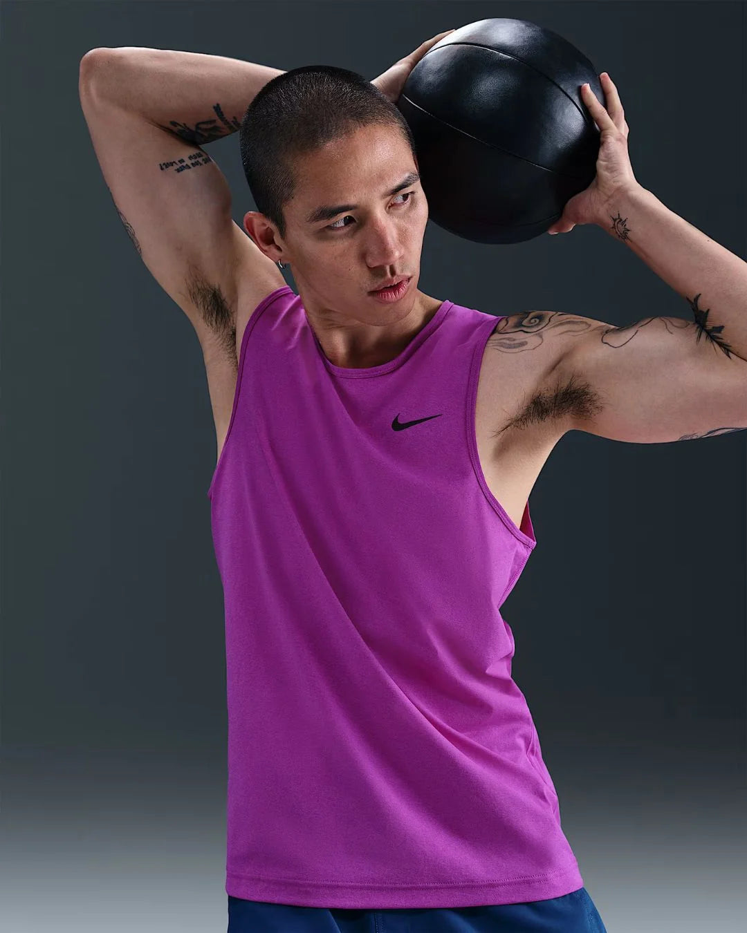 NIKE Dri-FIT Hyverse Men's Sleeveless Fitness Tank Top - Vivid Purple/Black on triQUIP Sports