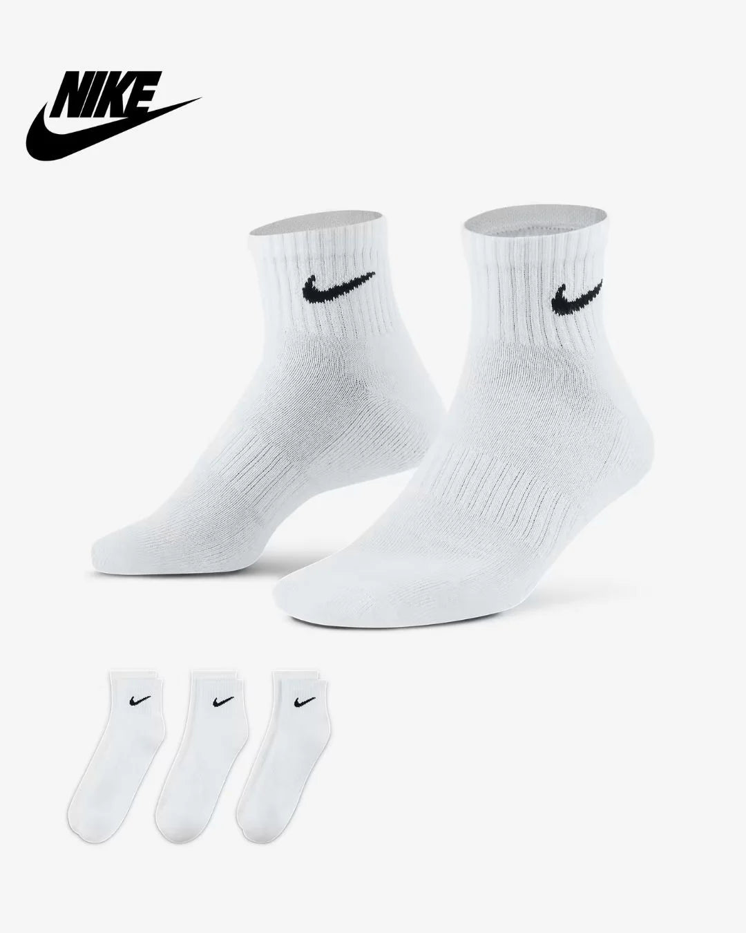 NIKE Everyday Cushioned Training Ankle Socks - 3 Pairs on triQUIP Sports