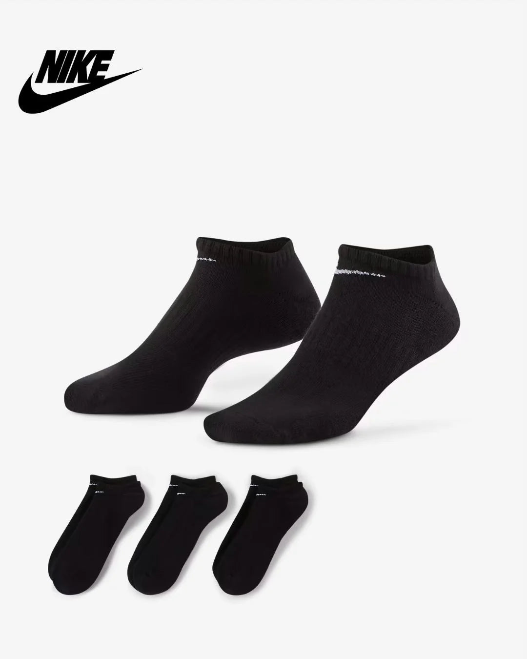 NIKE Everyday Cushioned Training No Show Socks (3-Pairs) on triQUIP Sports