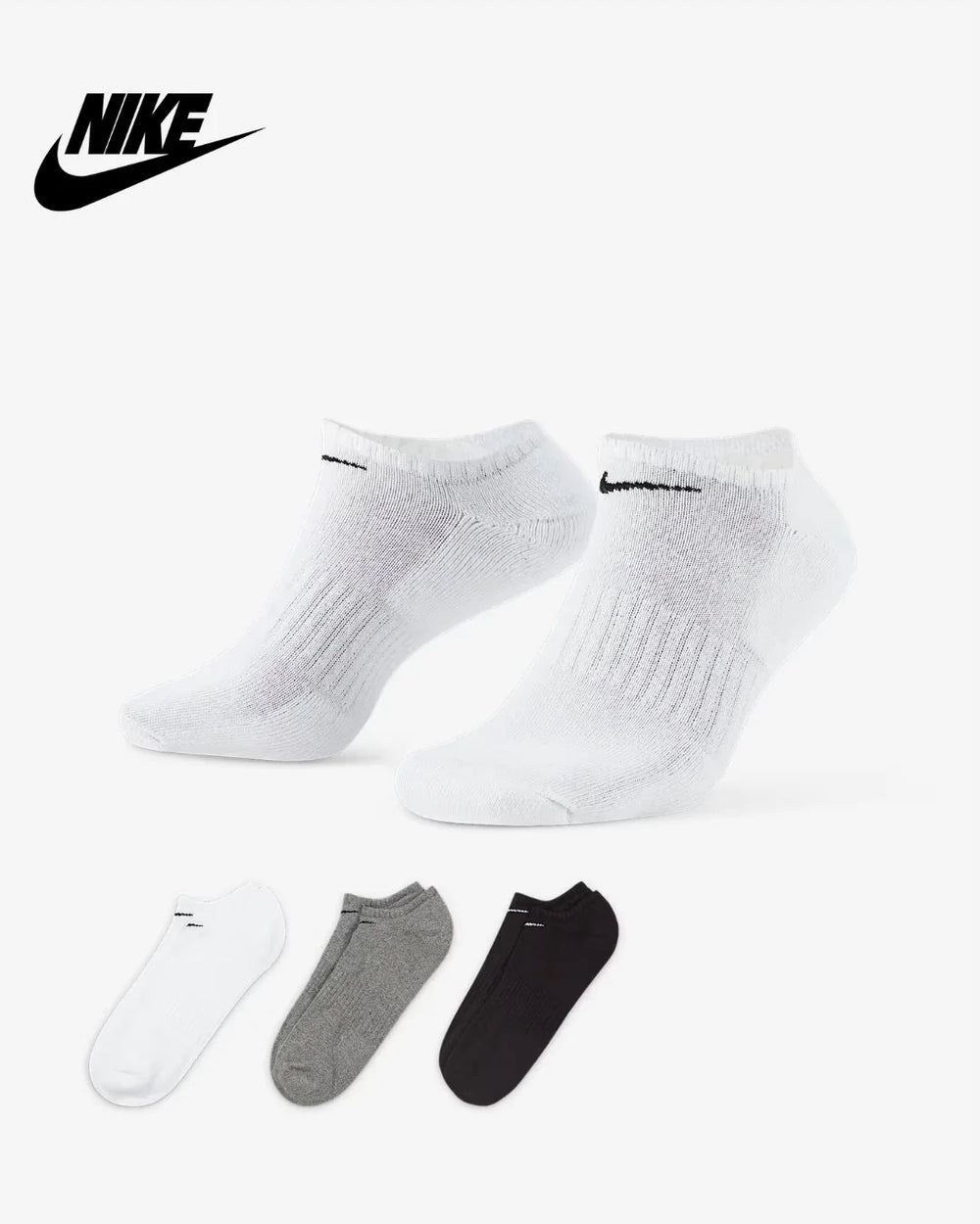 NIKE Everyday Cushioned Training No Show Socks (3-Pairs) on triQUIP Sports