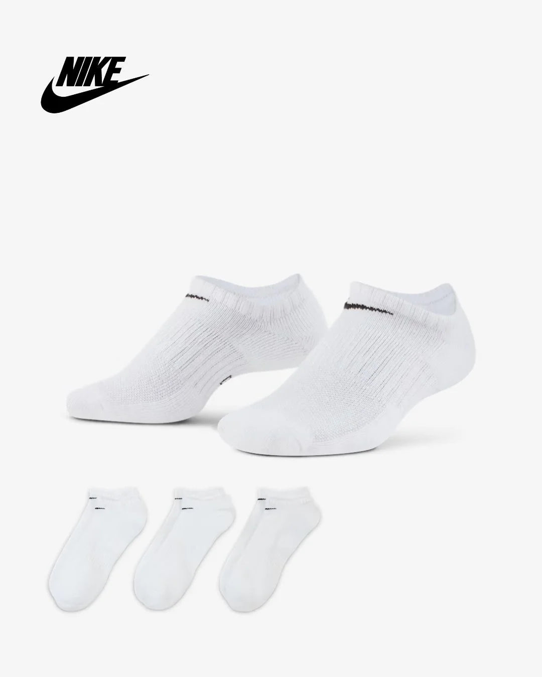 NIKE Everyday Cushioned Training No Show Socks (3-Pairs) on triQUIP Sports