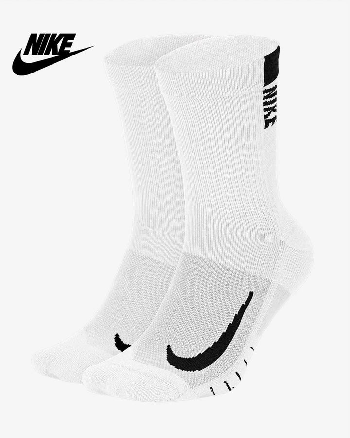 NIKE Multiplier Crew Socks - White/Black on triQUIP Sports