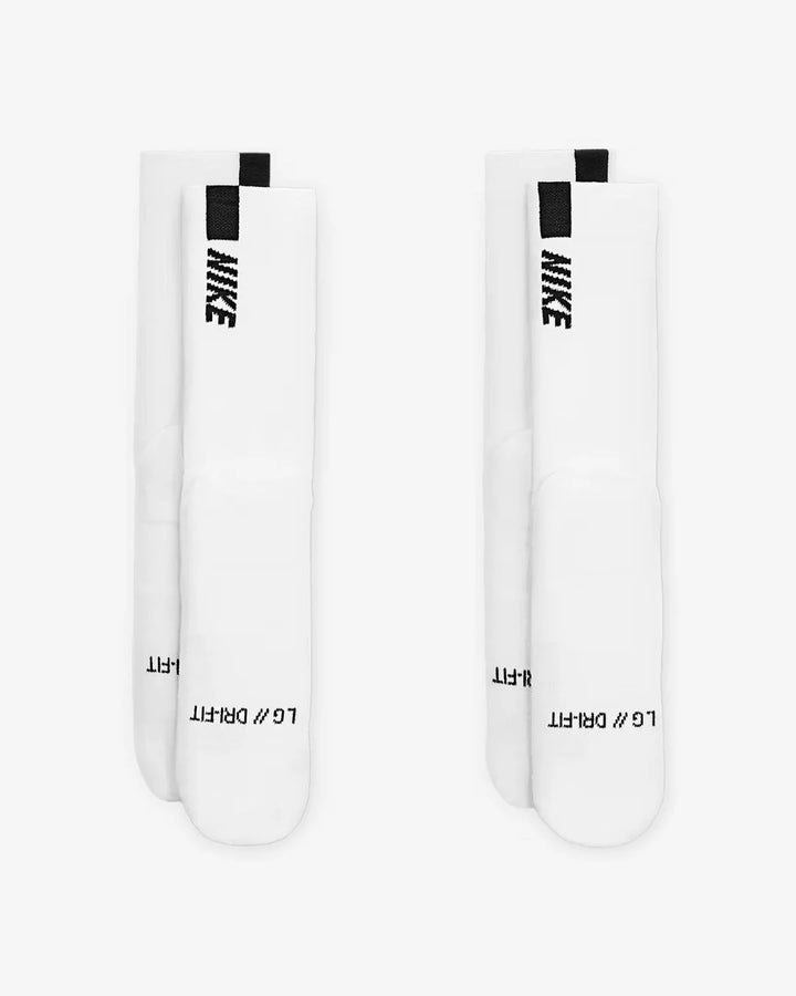 NIKE Multiplier Crew Socks - White/Black on triQUIP Sports