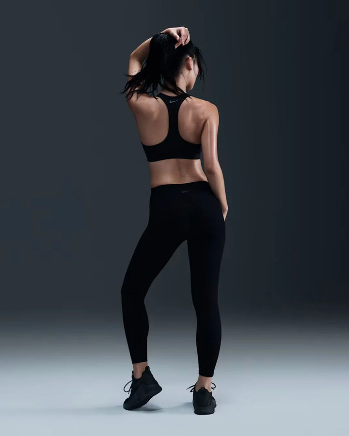 NIKE One Seamless Front High-Waisted Full-Length Women's Leggings - Black/Black