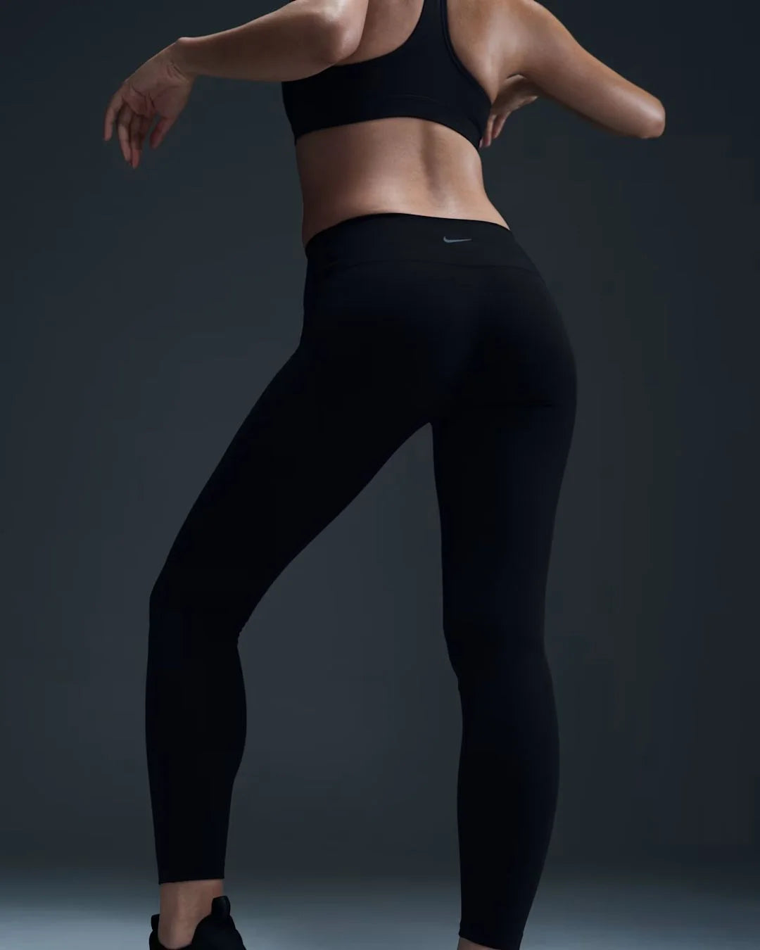 NIKE One Seamless Front High-Waisted Full-Length Women's Leggings - Black/Black