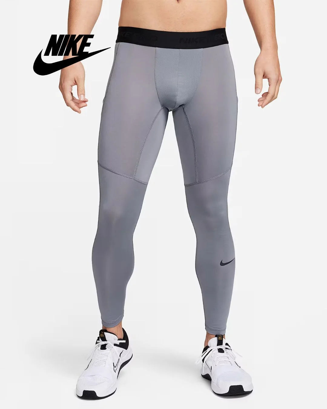 NIKE Pro Men's Dri-Fit Fitness Tights -  Smoke Grey/Black on triQUIP Sports