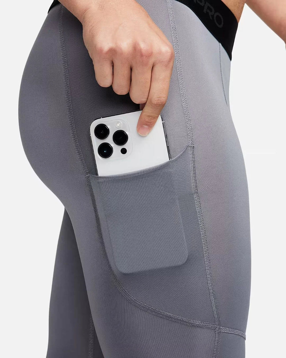 NIKE Pro Men's Dri-Fit Fitness Tights -  Smoke Grey/Black on triQUIP Sports