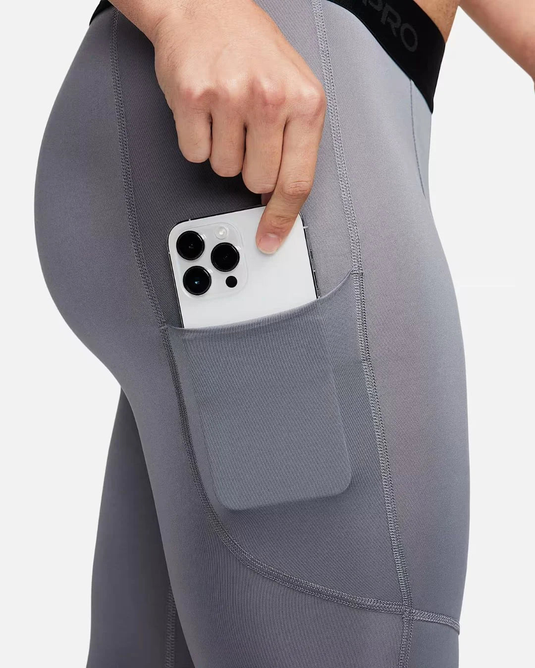 NIKE Pro Men's Dri-Fit Fitness Tights -  Smoke Grey/Black on triQUIP Sports