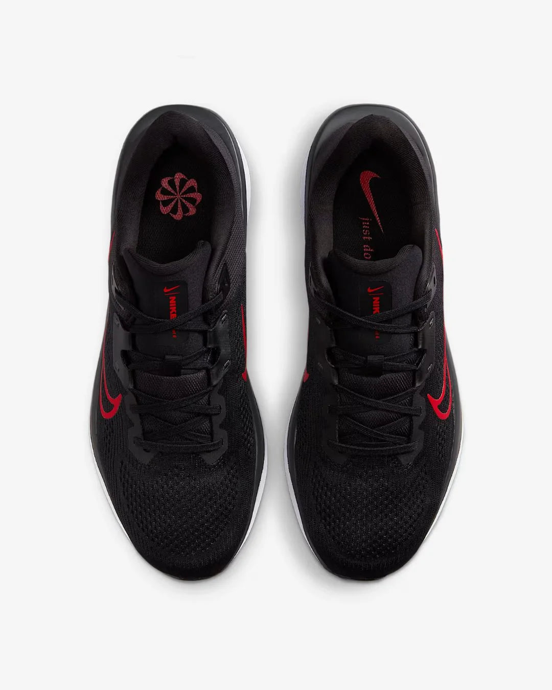 NIKE Quest 6 Men's Road Running Shoes - Black/White/University Red on triQUIP Sports