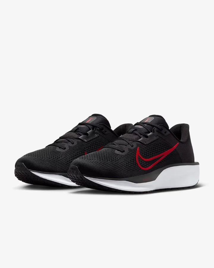 NIKE Quest 6 Men's Road Running Shoes - Black/White/University Red on triQUIP Sports