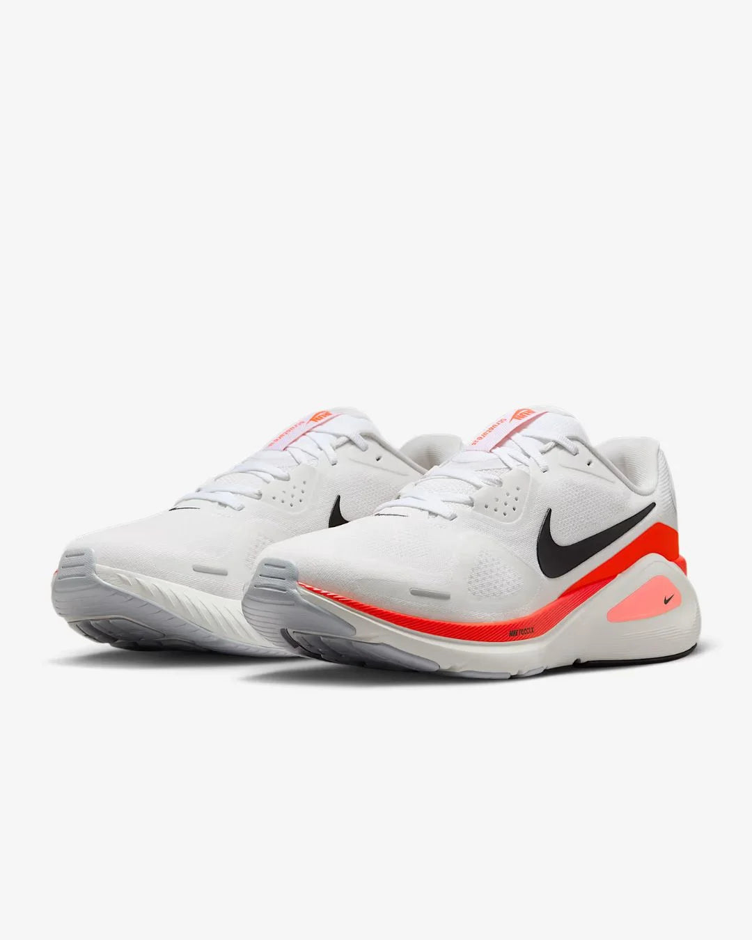 NIKE Structure 26 Men's Running Shoes - White/Bright Crimson/Photon Dust/Black on triQUIP Sports