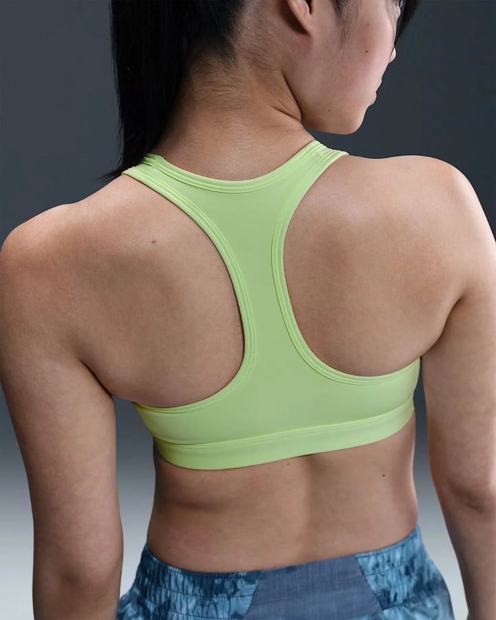 NIKE Swoosh Medium Support Women's Padded Sports Bra - Barely Volt/White on triQUIP Sports