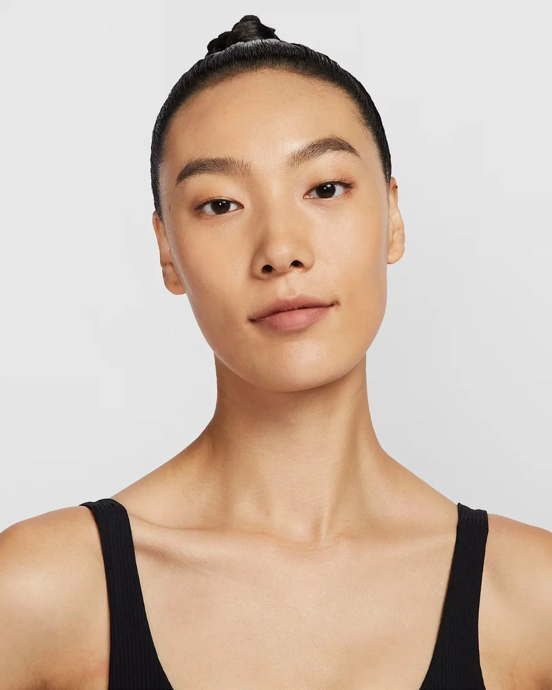 NIKE Zenvy Rib Women's Light Support Padded Longline Sports Bra - Black/Black on triQUIP Sports