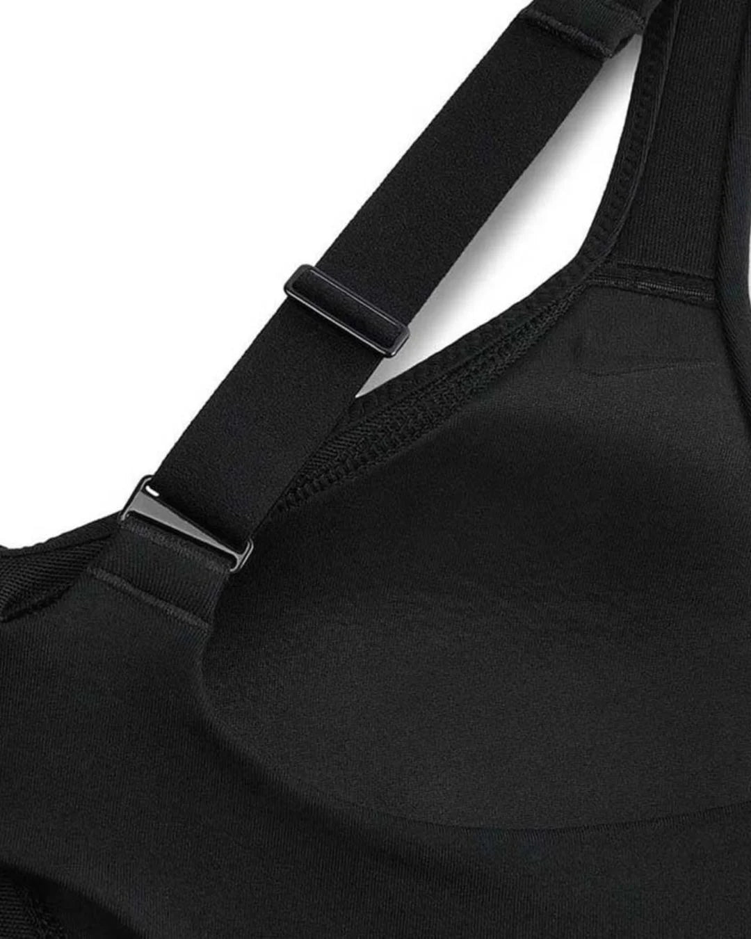 NIKE Indy High Support Women's Padded Adjustable Sports Bra - Black/Black/Black on triQUIP Sports