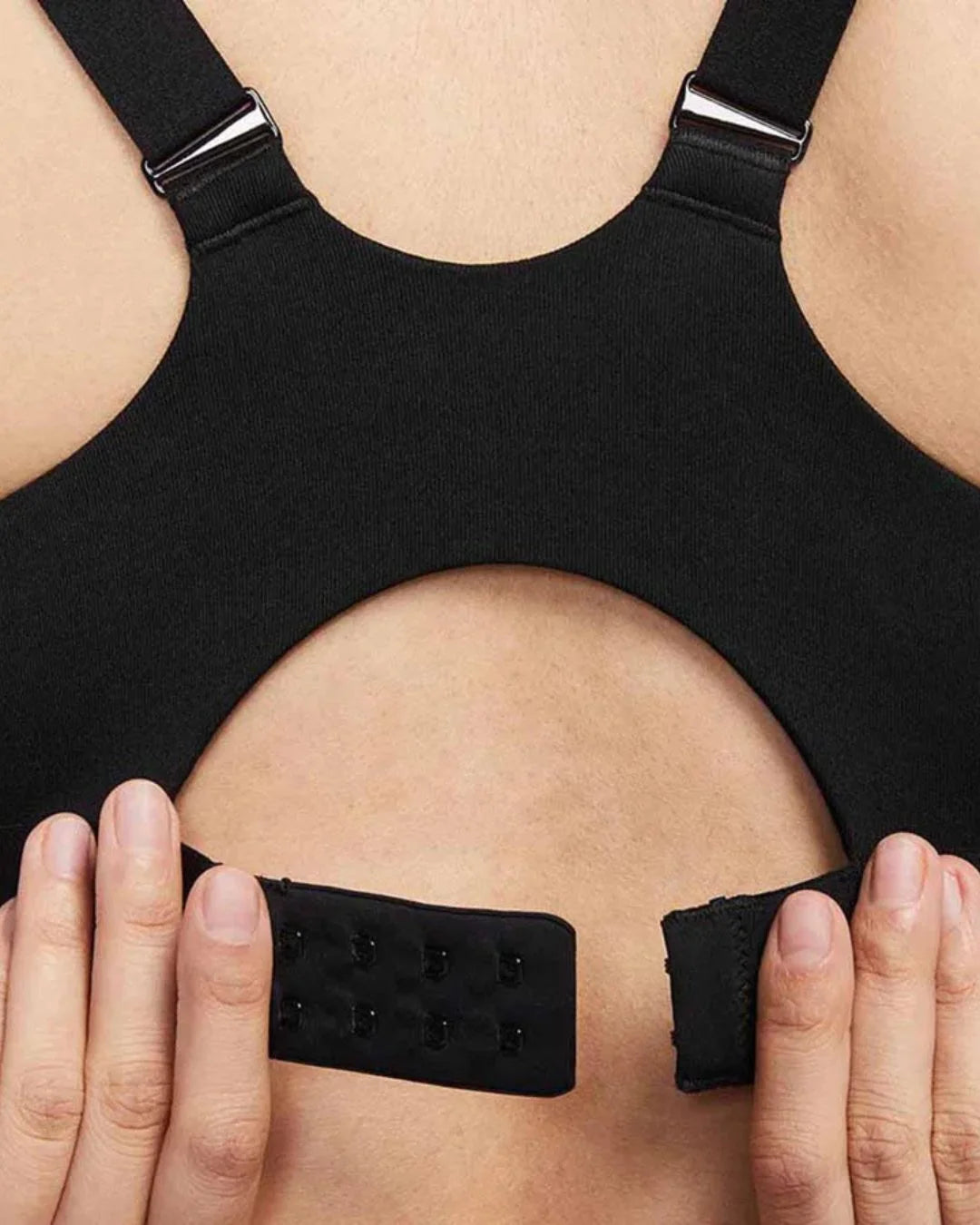 NIKE Indy High Support Women's Padded Adjustable Sports Bra - Black/Black/Black on triQUIP Sports