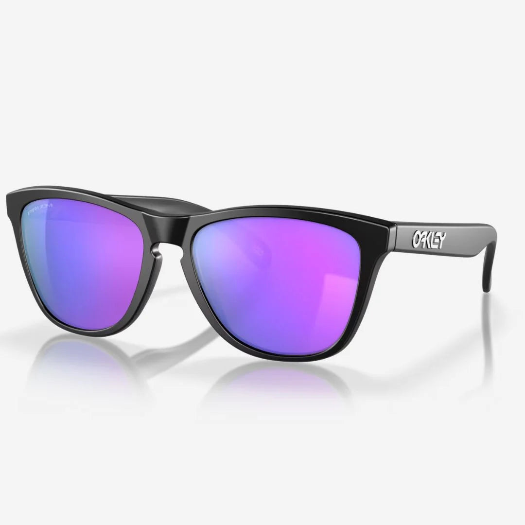 OAKLEY Frogskins™ Sunglasses - Prizm Violet Lenses, Matte Black Frame on triQUIP Sports